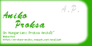 aniko proksa business card